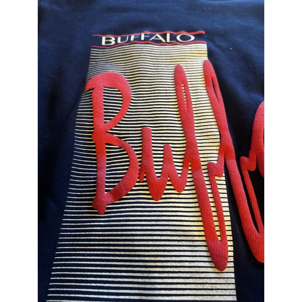 Vintage Women's Buffalo New York Sweatshirt Sz M Spellout Raised Letters - Picture 9 of 14